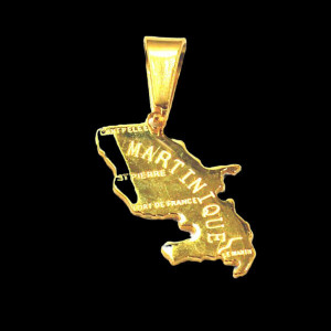 Pendentif acier carte île Martinique