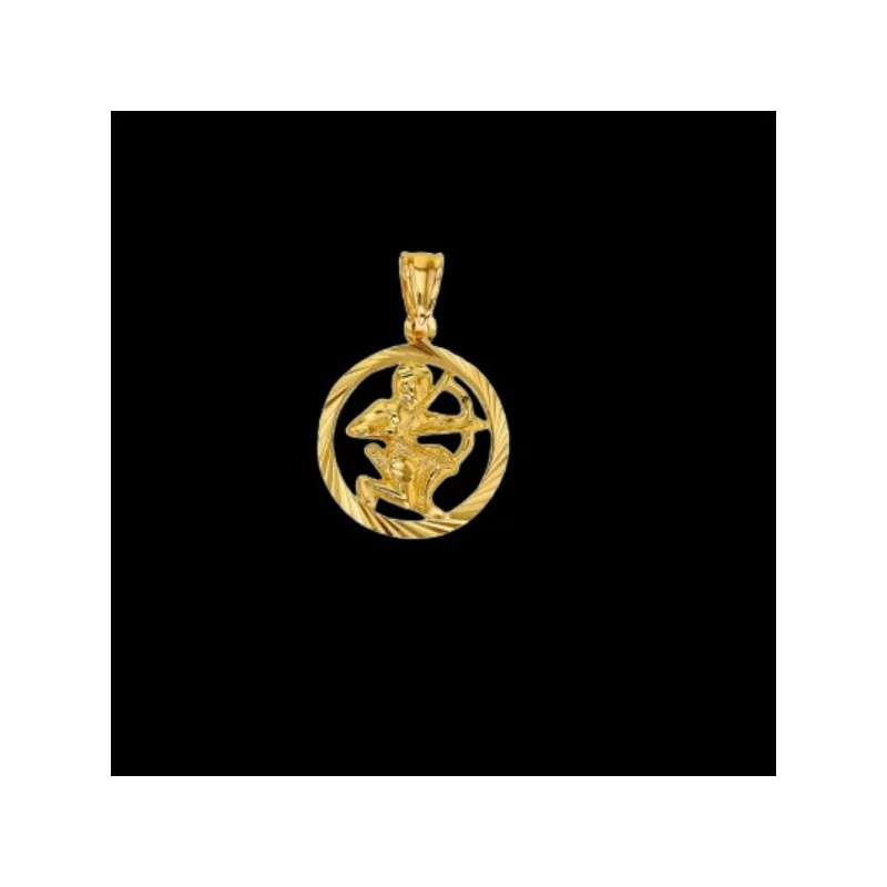 Sagittarius Zodiac Pendant in Gold