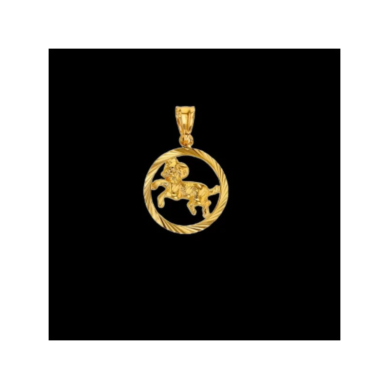Aries Zodiac Pendant in Gold
