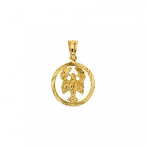 Aquarius Zodiac Pendant in Gold