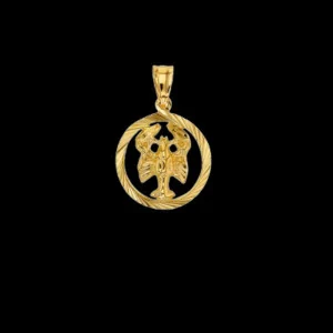 Aquarius Zodiac Pendant in Gold