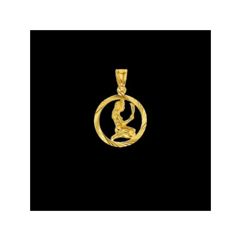 Virgo Zodiac Pendant in Gold