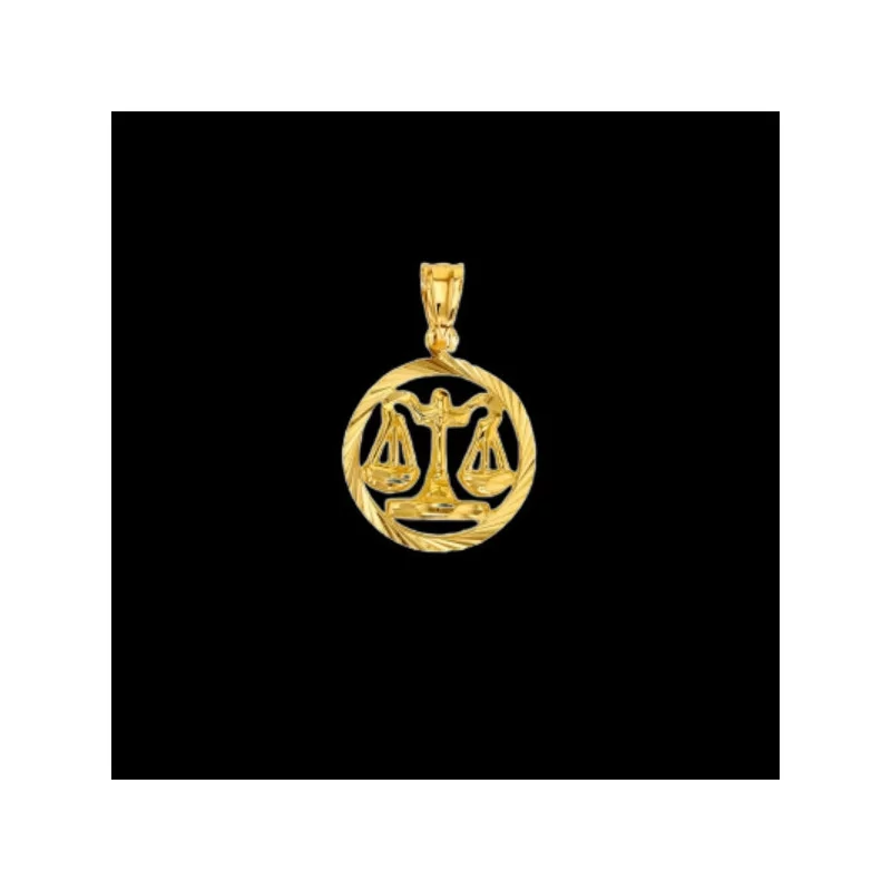 Libra Zodiac Pendant in Gold