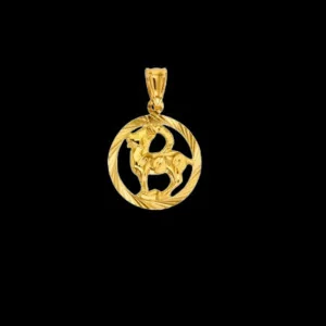 Gold Zodiac Lion Pendant