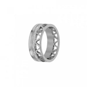 Geometric ring with black crystals