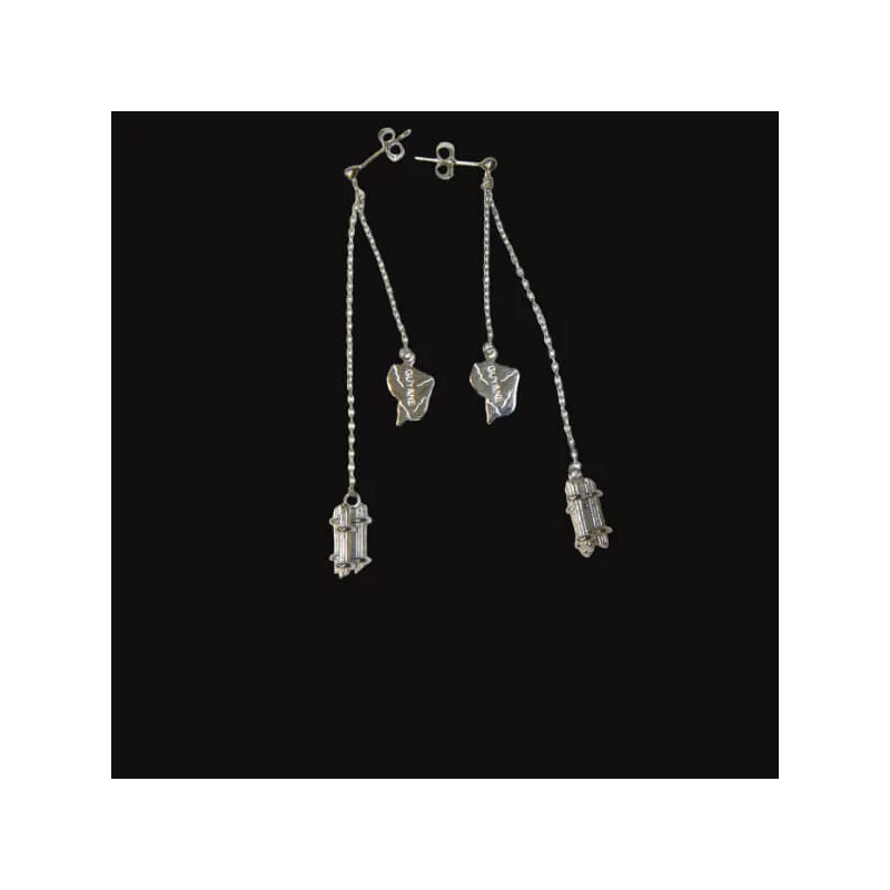 Boucles d'oreilles Fagot Canne et Carte Guyane bijouxcreoles.com