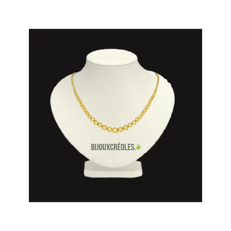Necklace Hoop Graduated Gold Beads Necklace Hoop Graduated Gold Beads