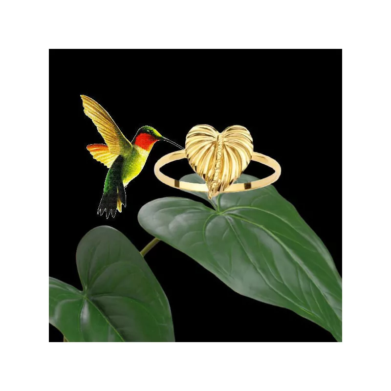 Bague Anthurium Or 18 Carats bijouxcreoles.com
