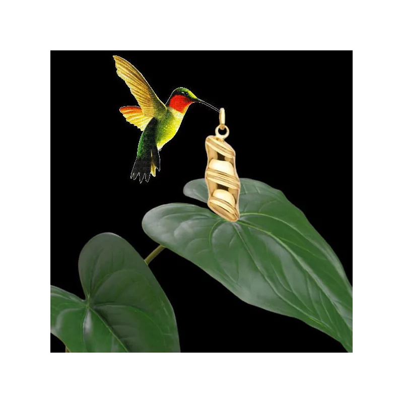 Pendentif Créole Bambou Or bijouxcreoles.com
