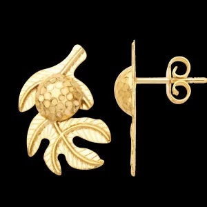 Boucles d'oreilles clous arbre de vie Or 9 Carats bijouxcreoles.com