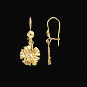 Boucle d'oreille pendante Hibiscus or