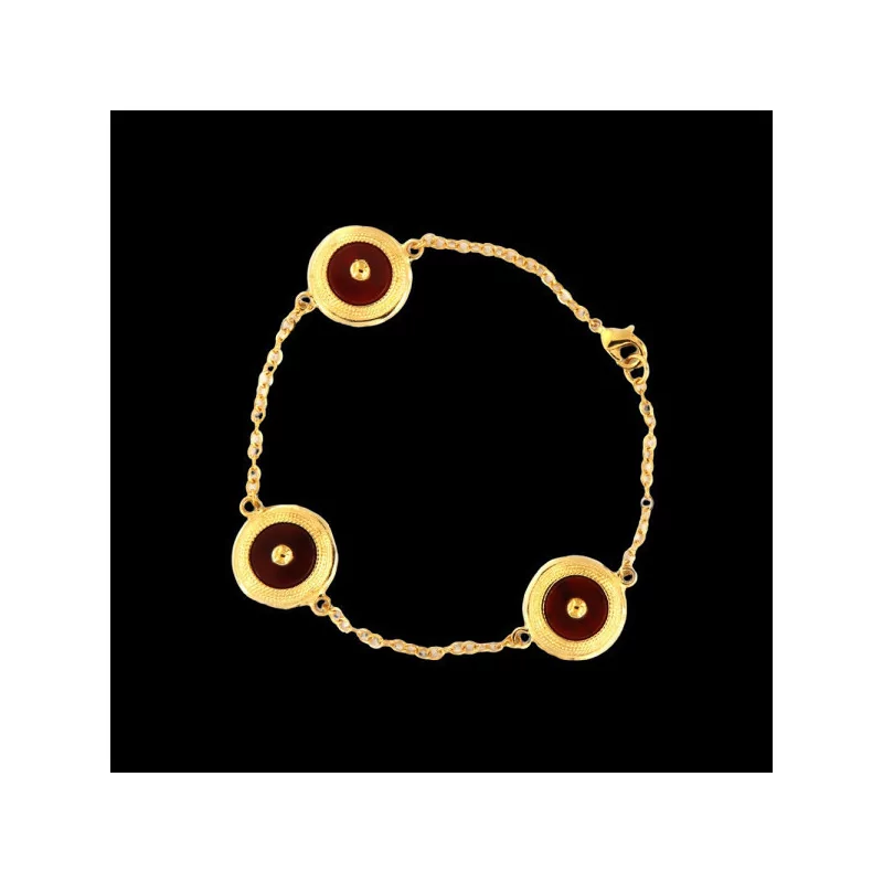 Bracelet Plaqué Or Cornaline bijouxcreoles.com
