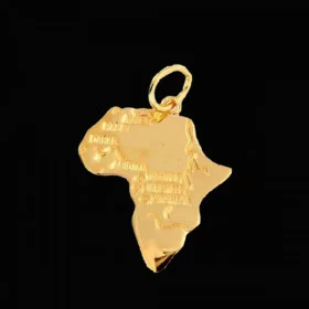 Pendentif Carte Afrique Plaqué Or Bijoux Créoles