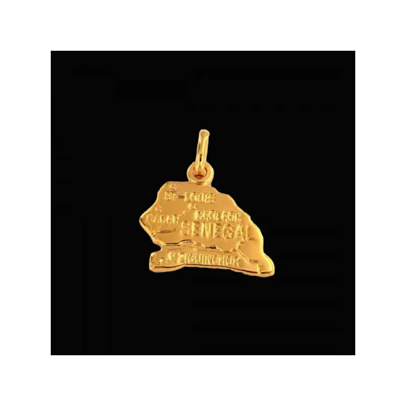 Senegal Map Pendant Gold-Plated