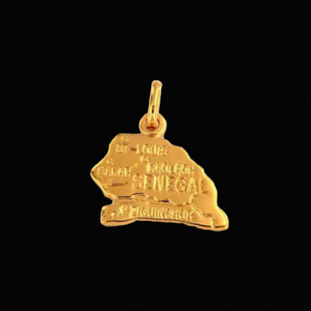 Pendentif Carte Sénégal Plaqué Or