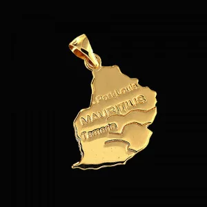 Gold-plated Mauritius map pendant