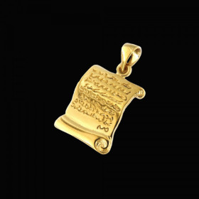 Pendentif Coran Parchemin Plaqué Or