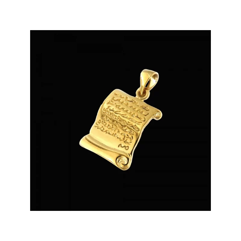 Pendentif Coran Parchemin Plaqué Or bijouxcreoles.com