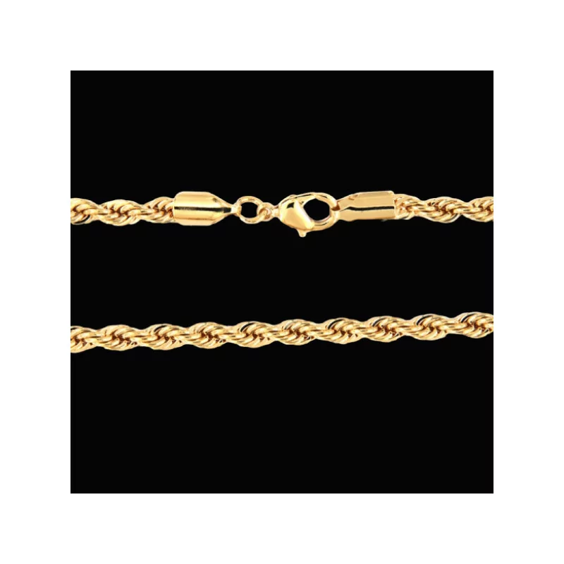 Gold-Plated Rope Chain Necklace 4mm