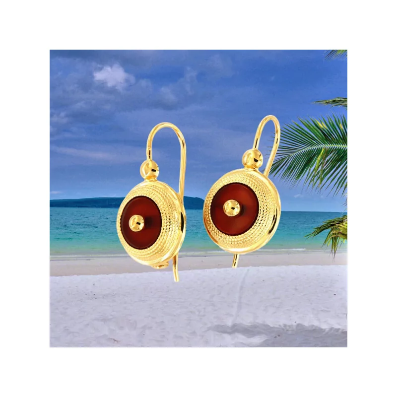 Carnelian Hoop Earrings