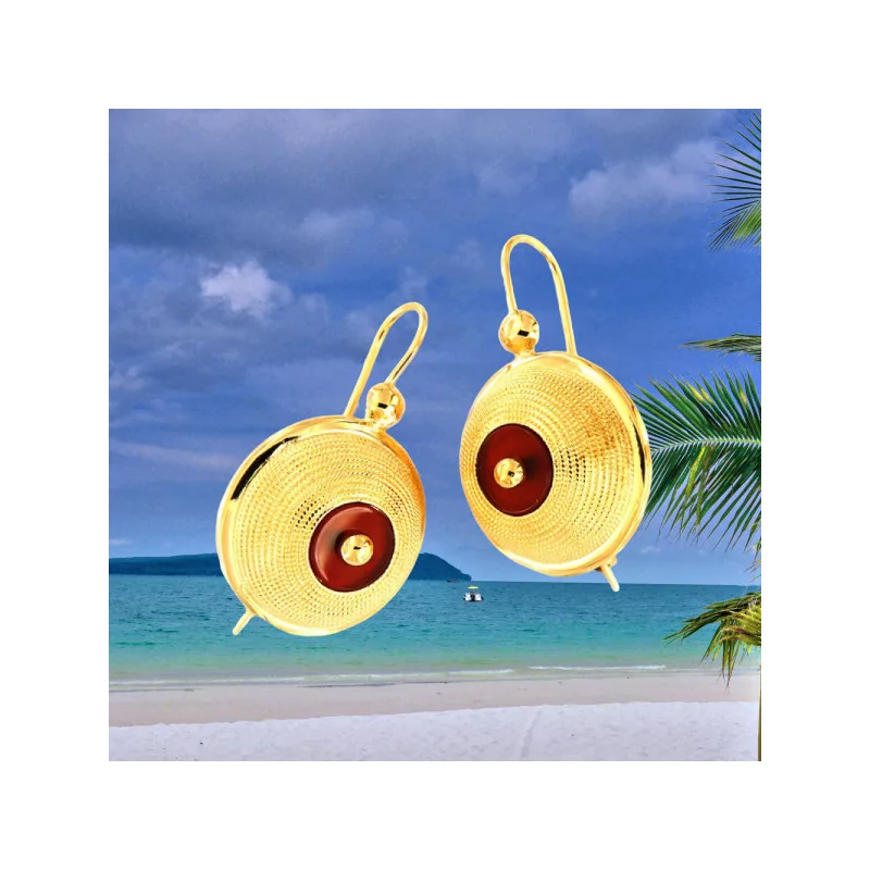 Earring Créole Antillean Cornaline