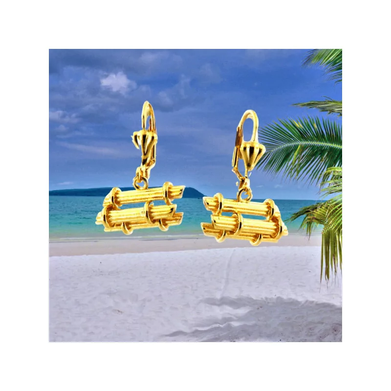 Boucles d'oreilles Fagot De Canne Plaqué or bijouxcreoles.com