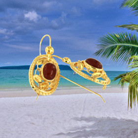 Carved Carnelian Earring