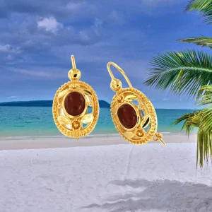 Onyx Openwork Hoop Earrings