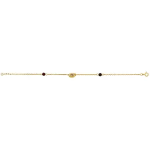 18 carats gold bracelet Forcat with 5 seeds, 6mm.