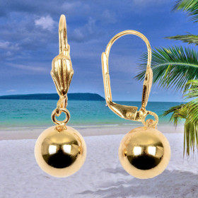Boucles d'oreilles Pendant plaqué Or Boules