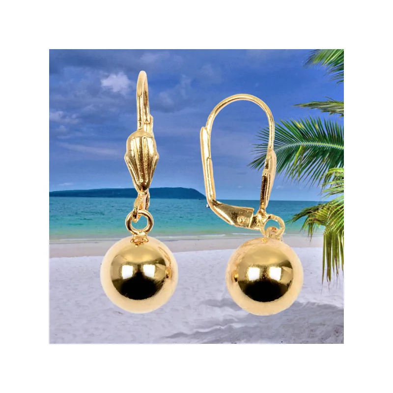 Boucles d'oreilles Pendant plaqué Or Boules bijouxcreoles.com