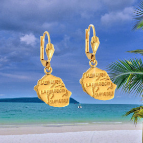 Boucle d'oreille Pendant carte des iles