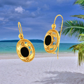 Onyx Openwork Hoop Earrings