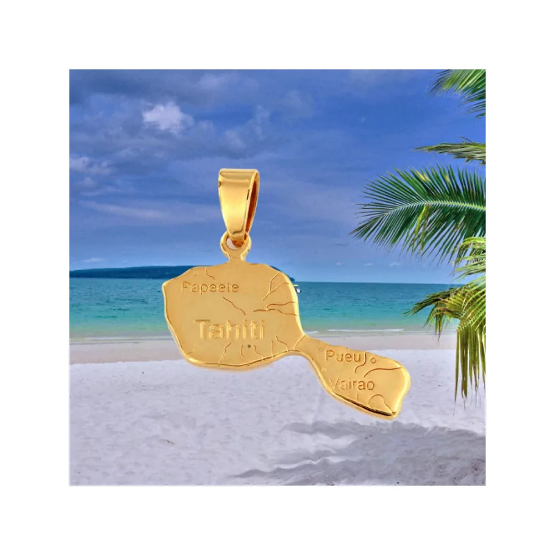 Tahiti Map Pendant Gold-Plated Tahiti Map Pendant Gold-Plated