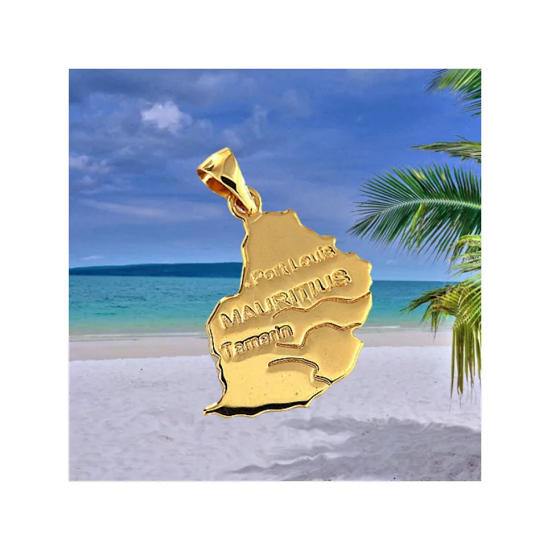Gold-plated Mauritius map pendant
