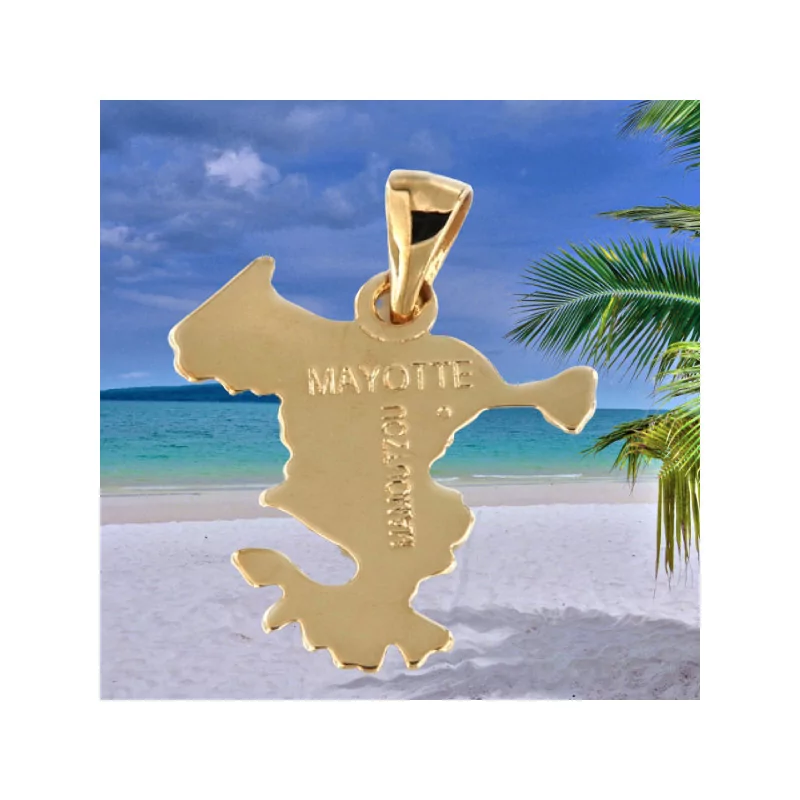 Pendentif Carte Mayotte Plaqué Or bijouxcreoles.com