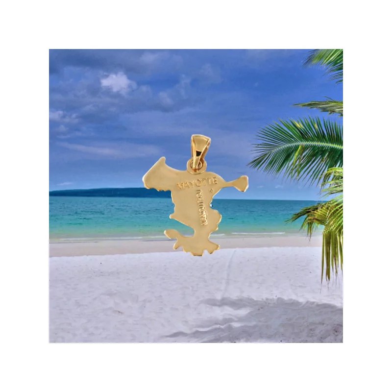 Gold-plated Mayotte Map Pendant