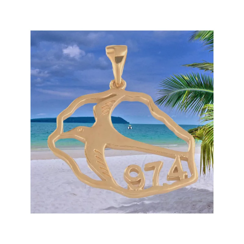 Pendentif Plaqué or 974 Paille ajouré bijouxcreoles.com