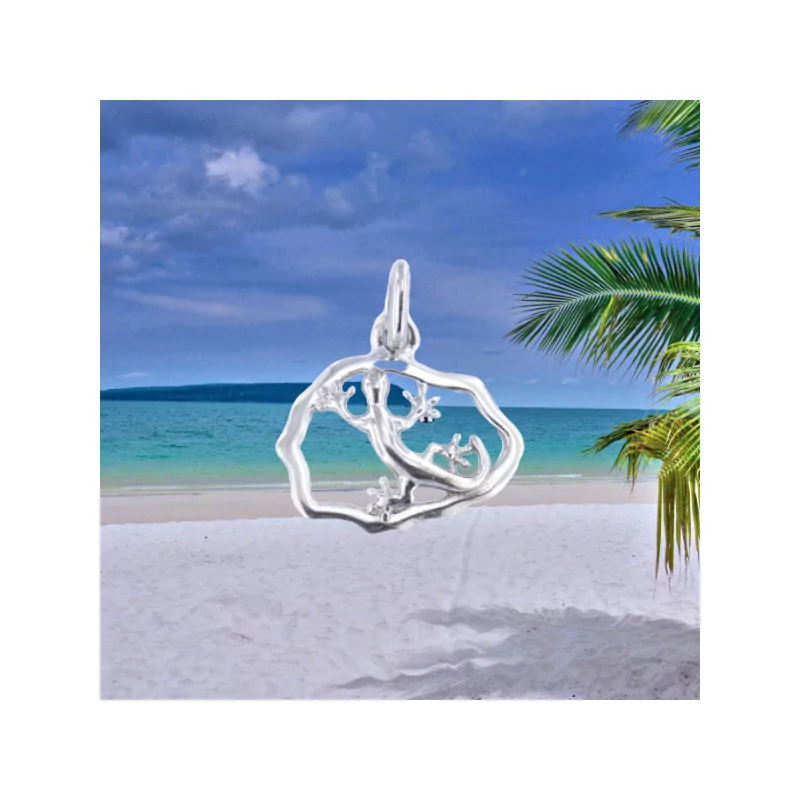 Reunion Silver Gecko Pendant