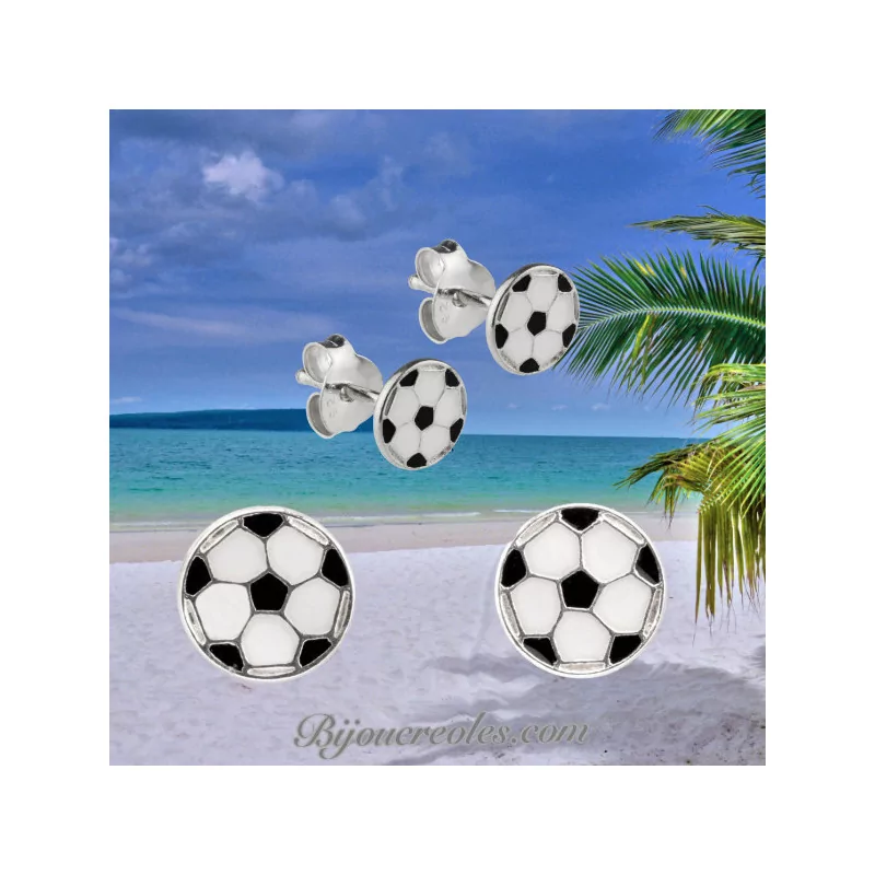 Boucles d'oreilles Ballon de foot bijouxcreoles.com