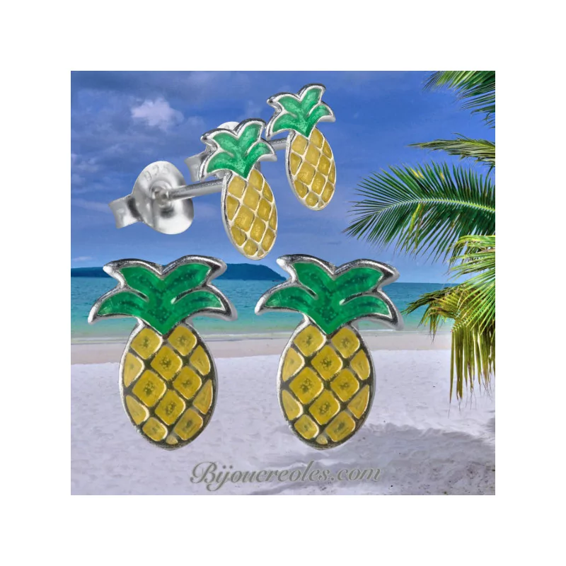Boucles d'oreilles Ananas bijouxcreoles.com Boucles d'oreilles Ananas bijouxcreoles.com