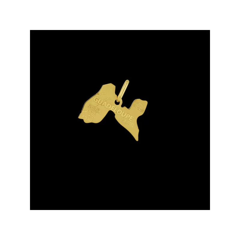 Guadeloupe Map Pendant in Gold - Small Size Guadeloupe Map Pendant in Gold - Small Size