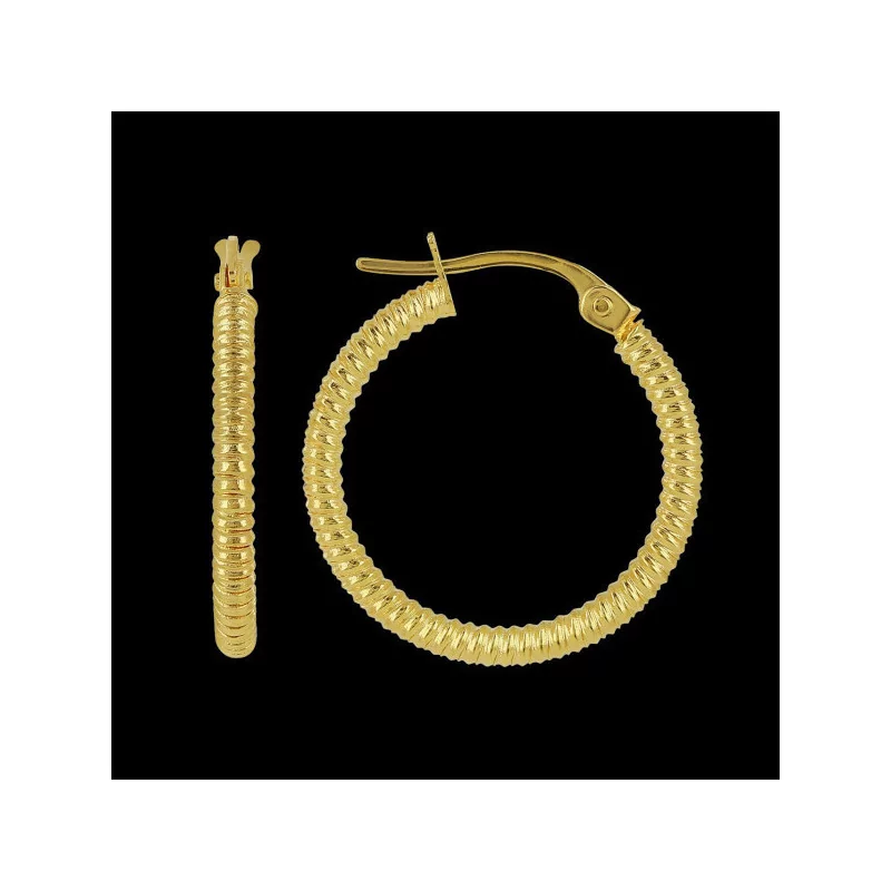Round fluted creole earrings