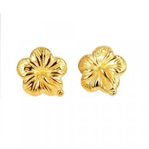 Hibiscus Stud Hoop Earrings
