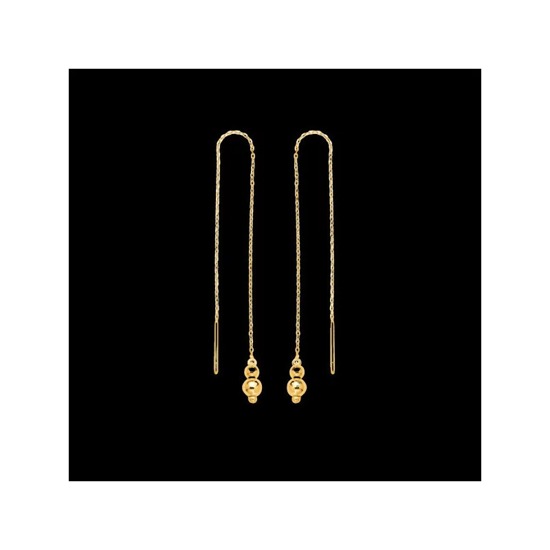 Boucles d'oreilles Boule Pendante or bijouxcreoles.com