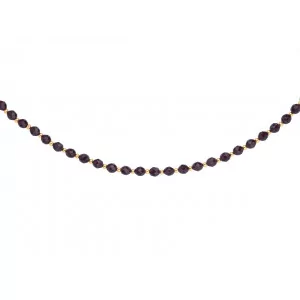 Necklace with 4mm crystal balls and 8mm garnet beads.