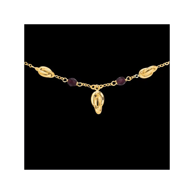 Collier 3 Noeuds Forçat Y cristaux Grenat bijouxcreoles.com Collier 3 Noeuds Forçat Y cristaux Grenat bijouxcreoles.com