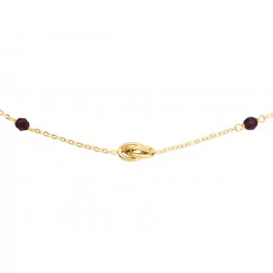 Collier 1 Noeuds Forçat cristaux Grenat bijouxcreoles.com