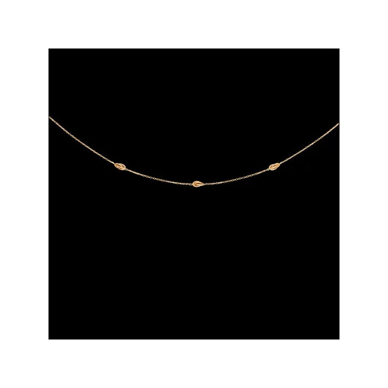 3 Knots Collar with Piqué and 4 mm Curb Chain