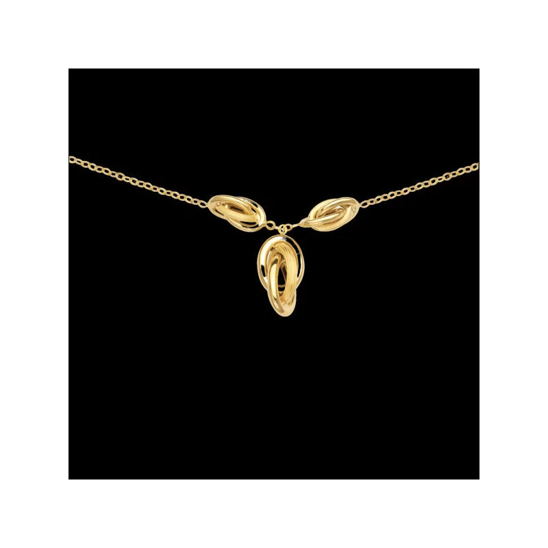 3 Knots Forçat Necklace Y Drop 18 Carat Gold